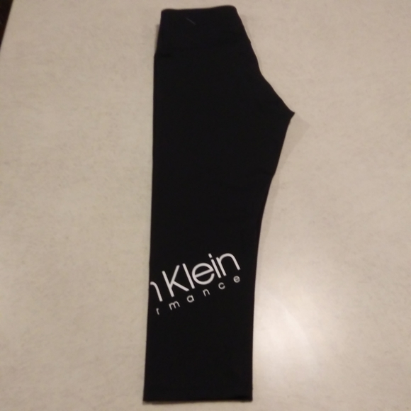 Leggings. CALVIN KLEIN PERFORMANCE. Size: LG. Color: Black w/White Logo. - Picture 6 of 11